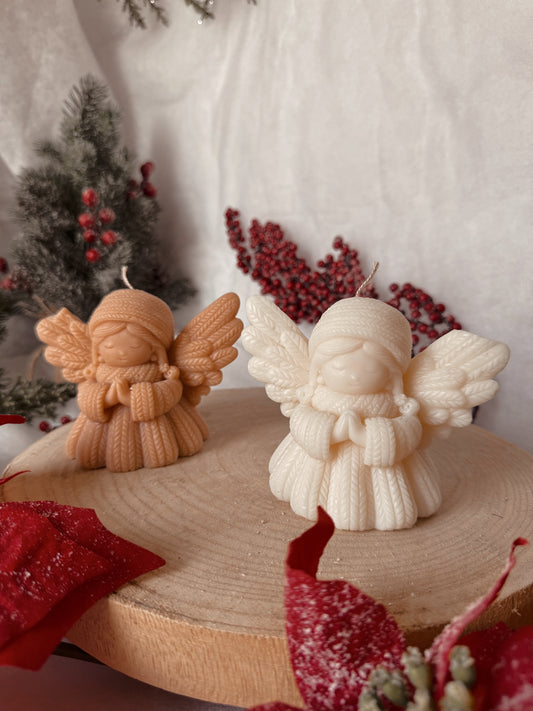 Bougie ange fille fait main en cire d’olive coloris au choix