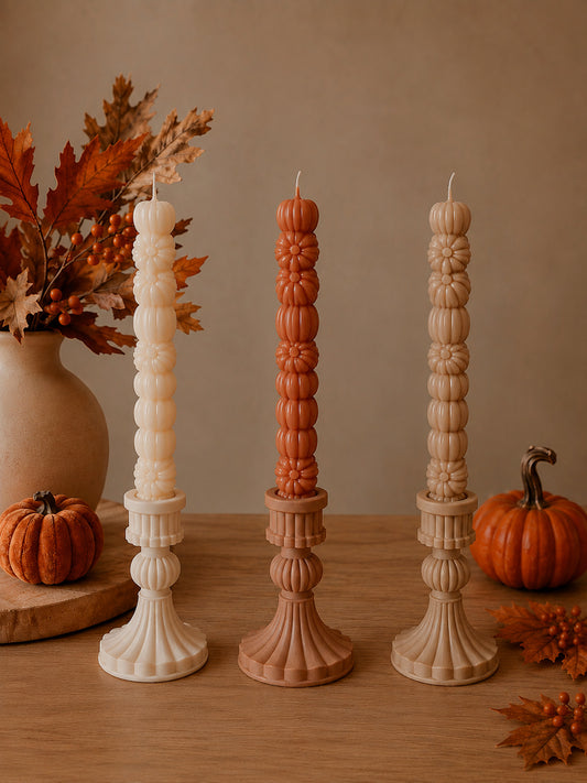 Chandelles citrouilles empilées coloris et senteur￼ au choix ￼￼￼