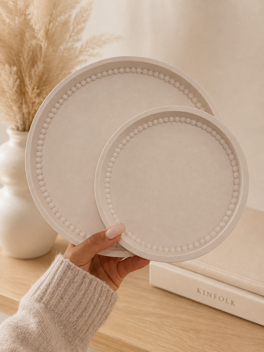 Plateau Angelica fait main en jesmonite taille au choix