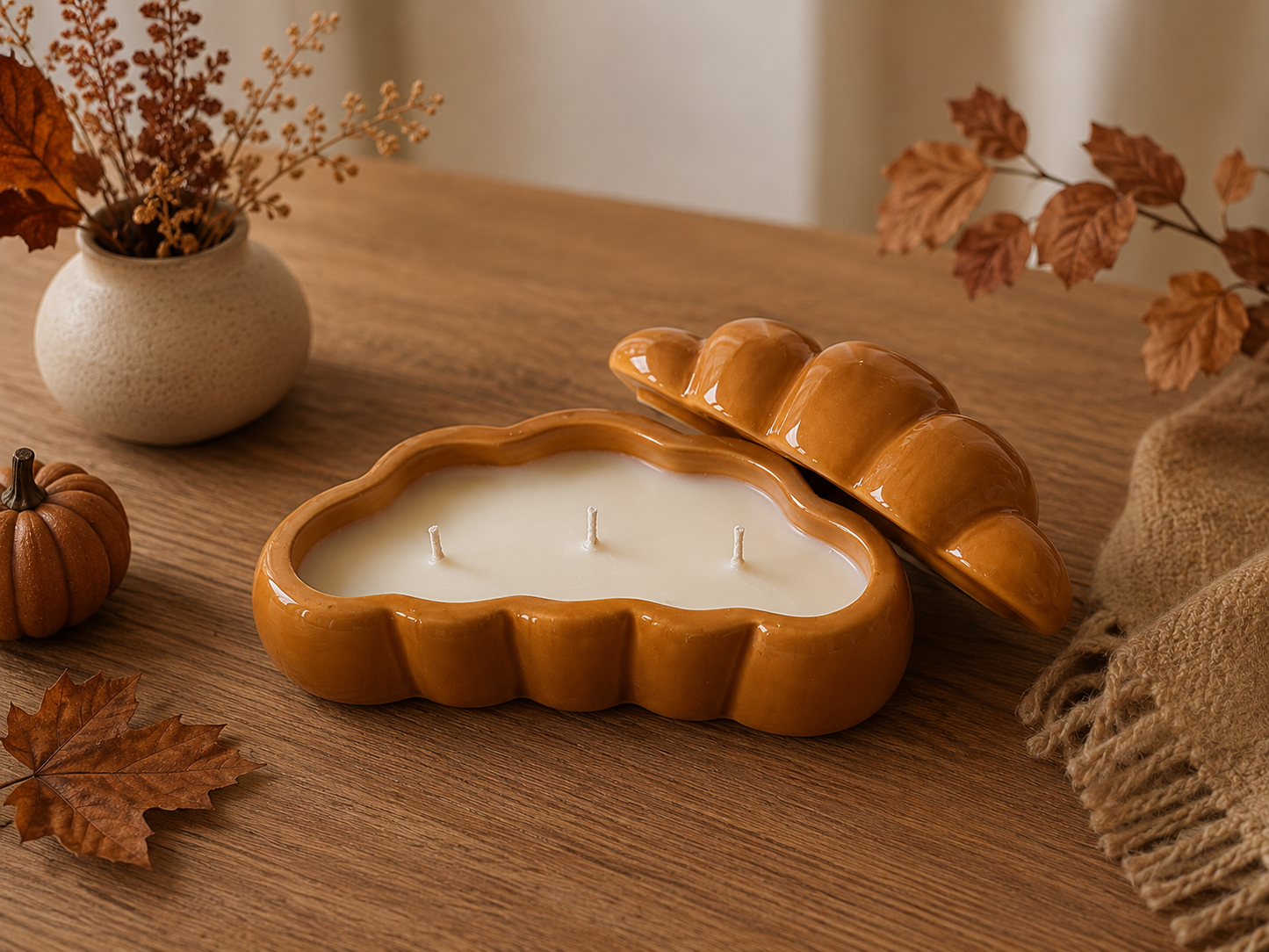 Bougie croissant senteur avoine & miel