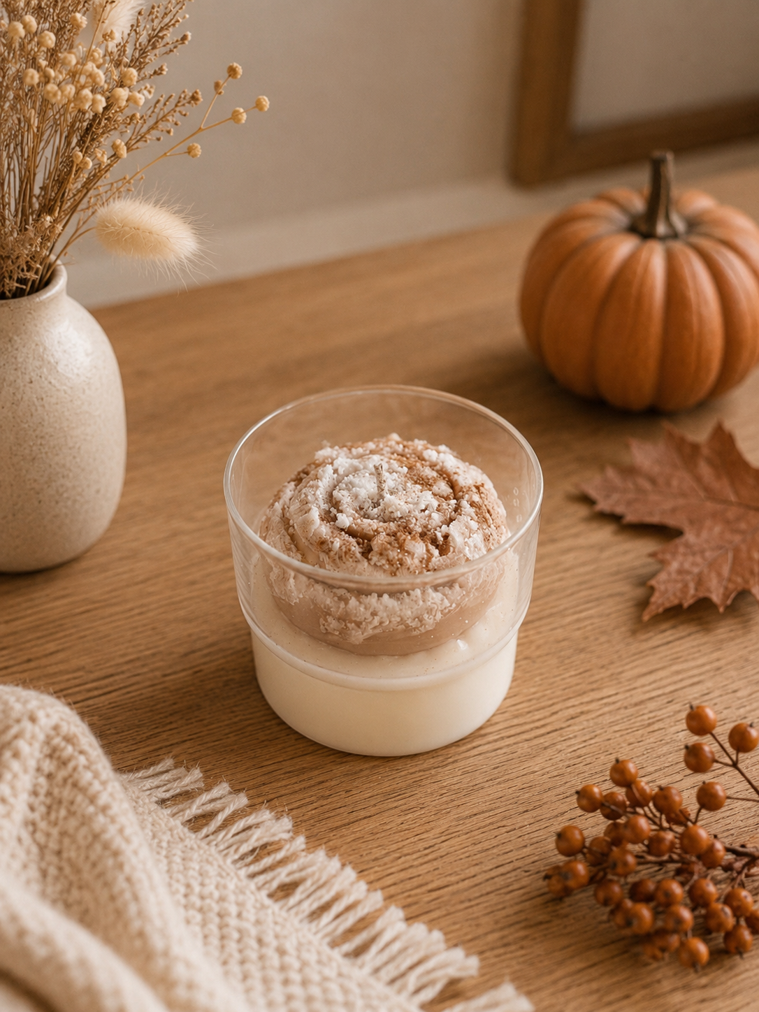Bougie en verre senteur cinnamon roll